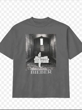 SKYLRK Bieber Graphic Tee in Charcoal Gray